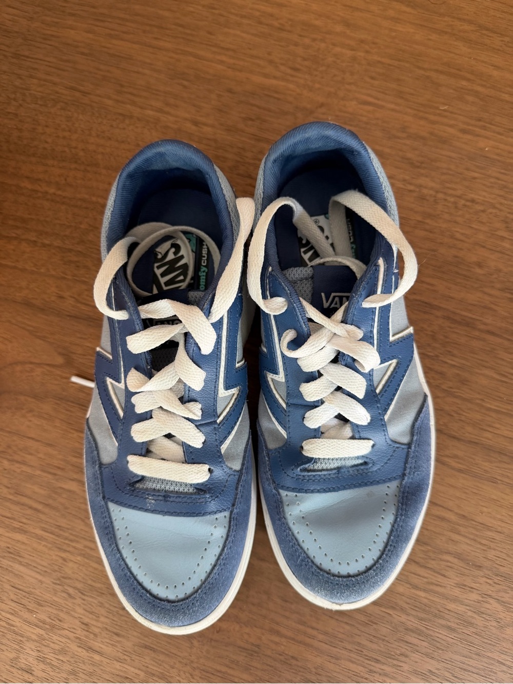 Vans Men’s Two-Tone Light and Dark Blue Lace-Up Sneakers